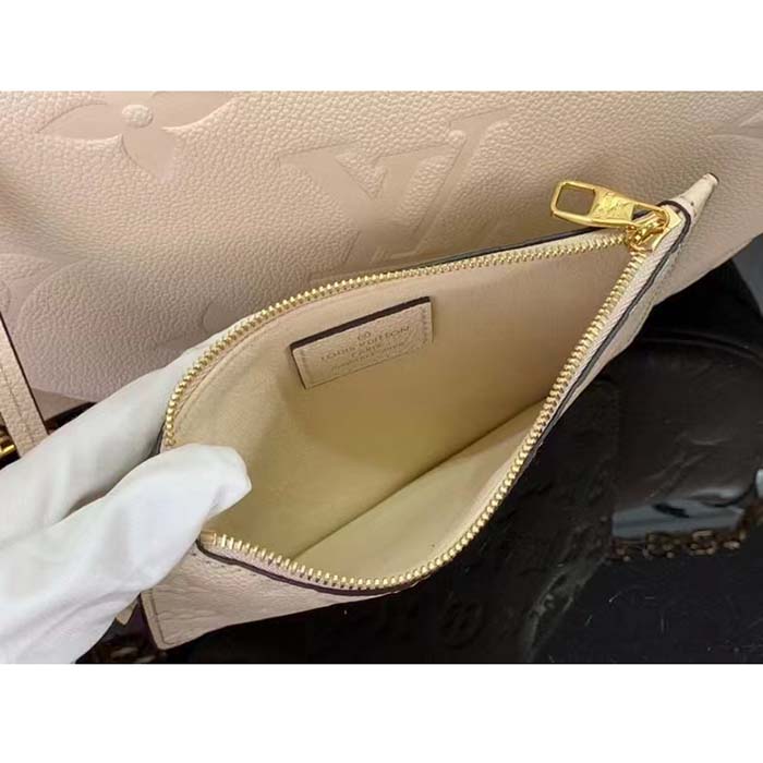 Louis Vuitton LV Women Loop Hobo Cream Monogram Empreinte Embossed Grained Cowhide Leather