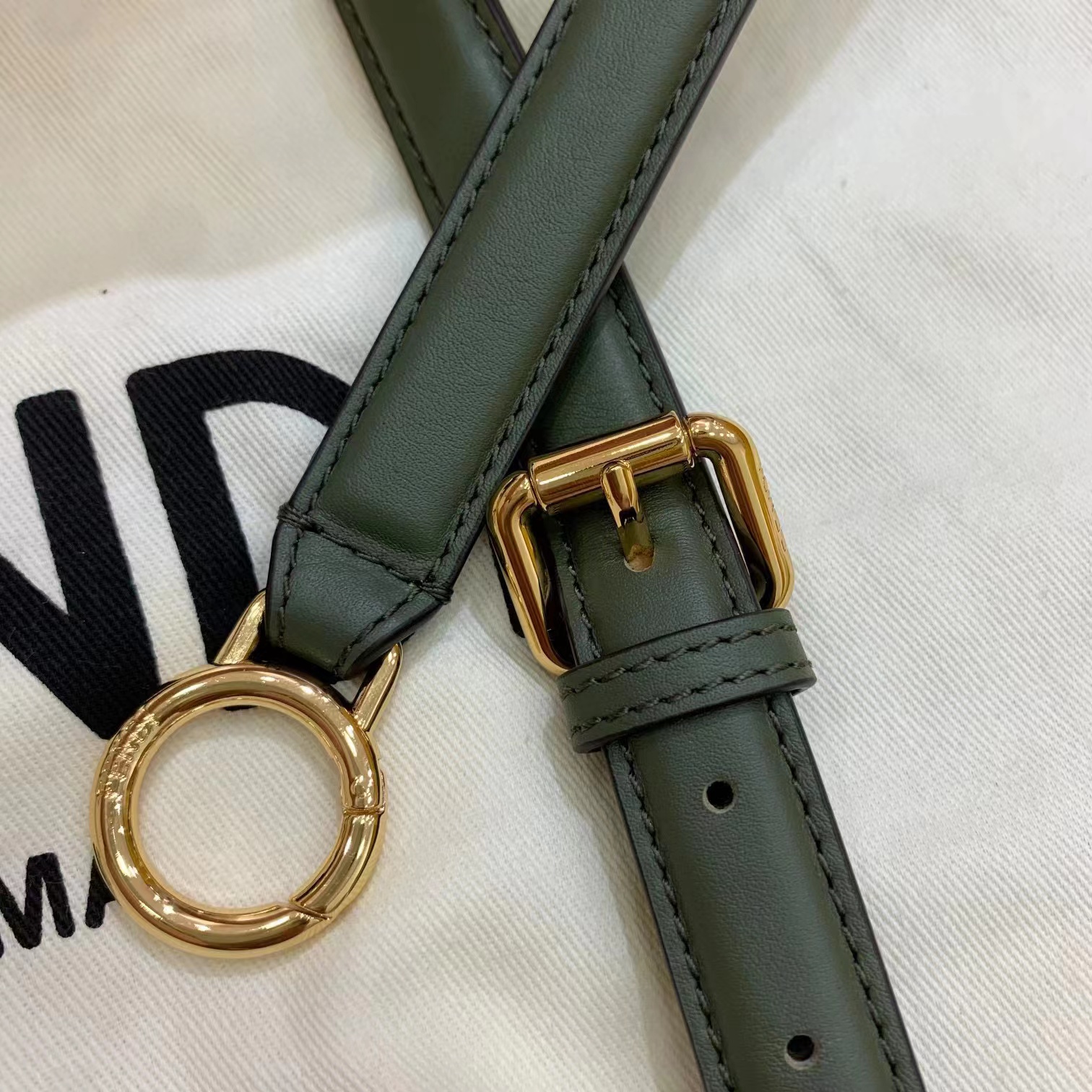 Fendi Women FF Peekaboo Medium Calfskin Leather Bag-Dark Green