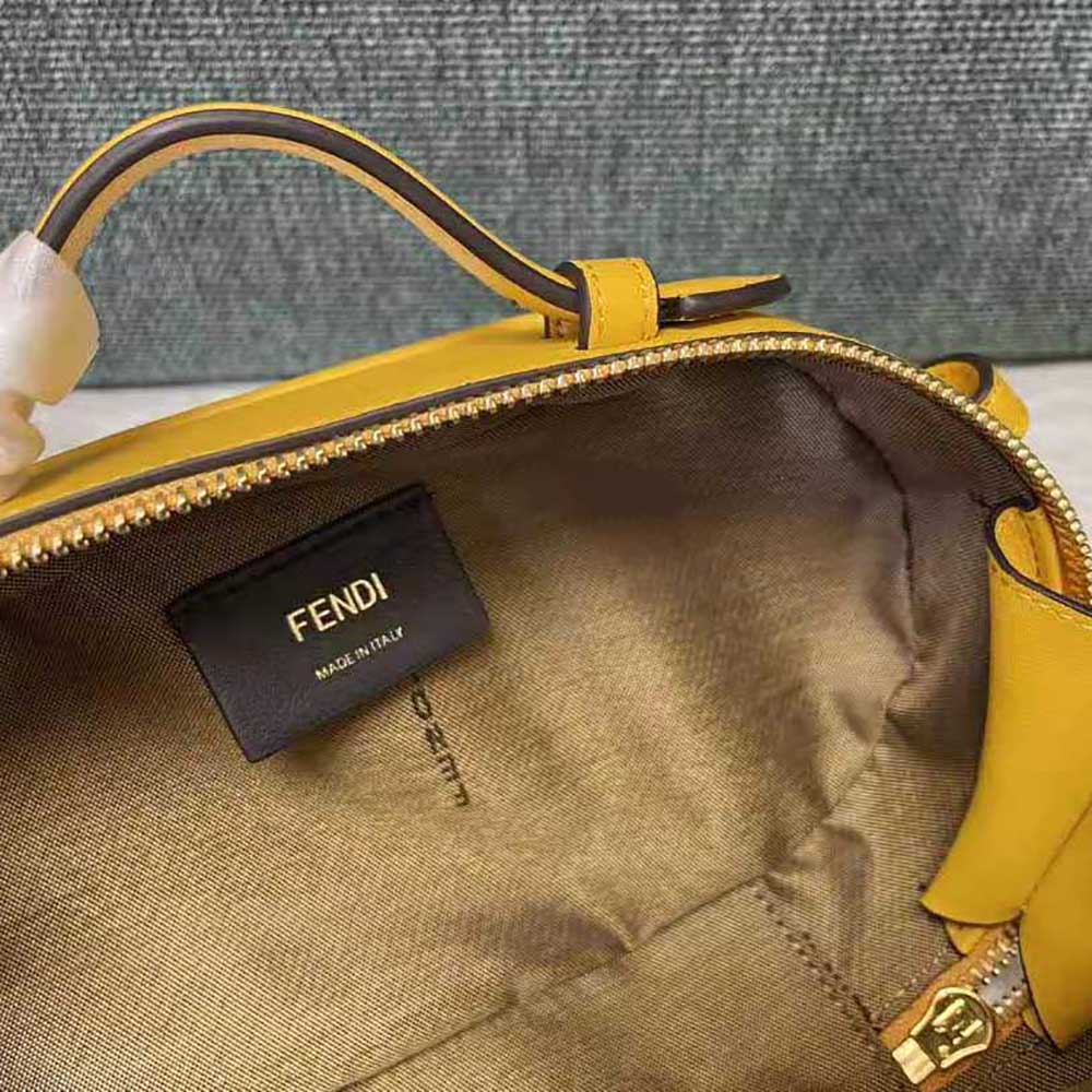 Fendi Women Mini Camera Case Yellow Leather and Suede Mini-Bag