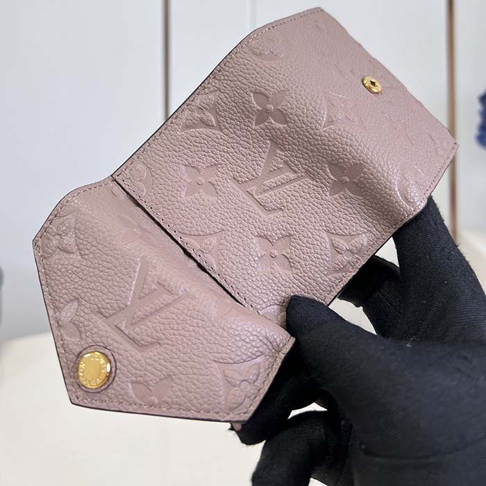 Louis Vuitton LV Unisex Zoe Wallet Monogram Empreinte Embossed Supple Grained Cowhide Leather Tourterelle Gray