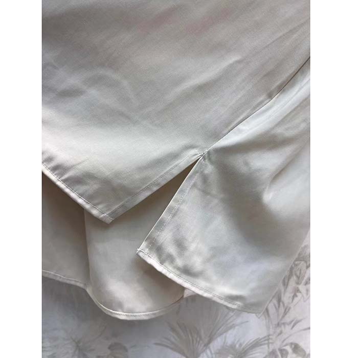 Louis Vuitton Women LV Monogram Lavaliere Button Sleeve Blouse White