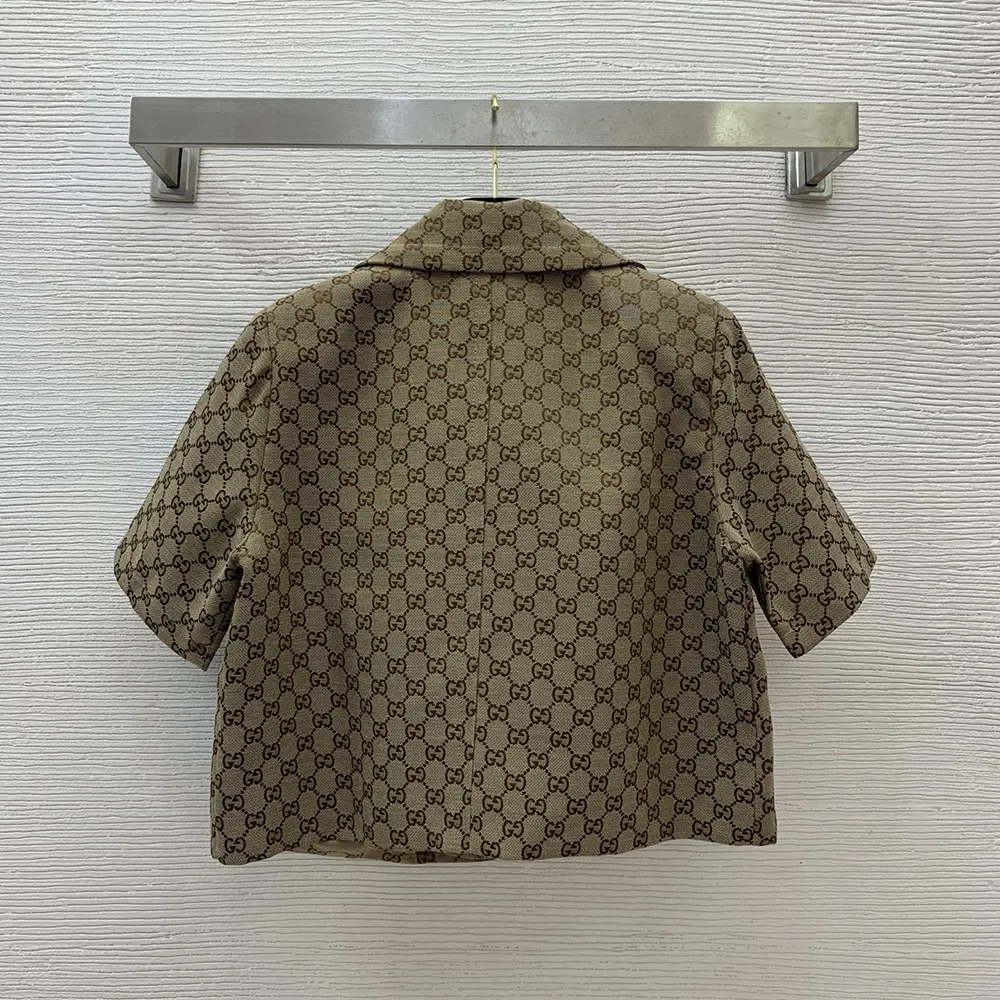 Gucci Women GG Canvas Jacket with Horsebit 820434Z8BZF2580