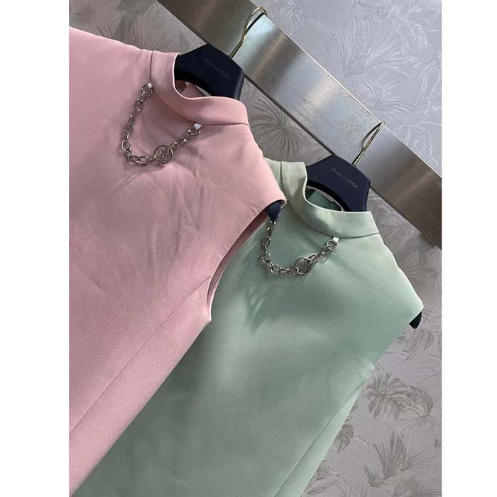 Louis Vuitton Women LV Mock-Neck Straight Dress Light Pink 1AFCHR