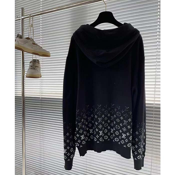 Louis Vuitton Women LV Monogram Gradient Hoodie Cotton Black White