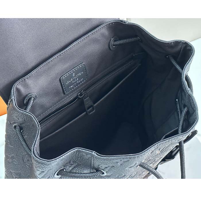 Louis Vuitton LV Unisex Christopher PM Backpack Black Taurillon Monogram Embossed Cowhide Leather