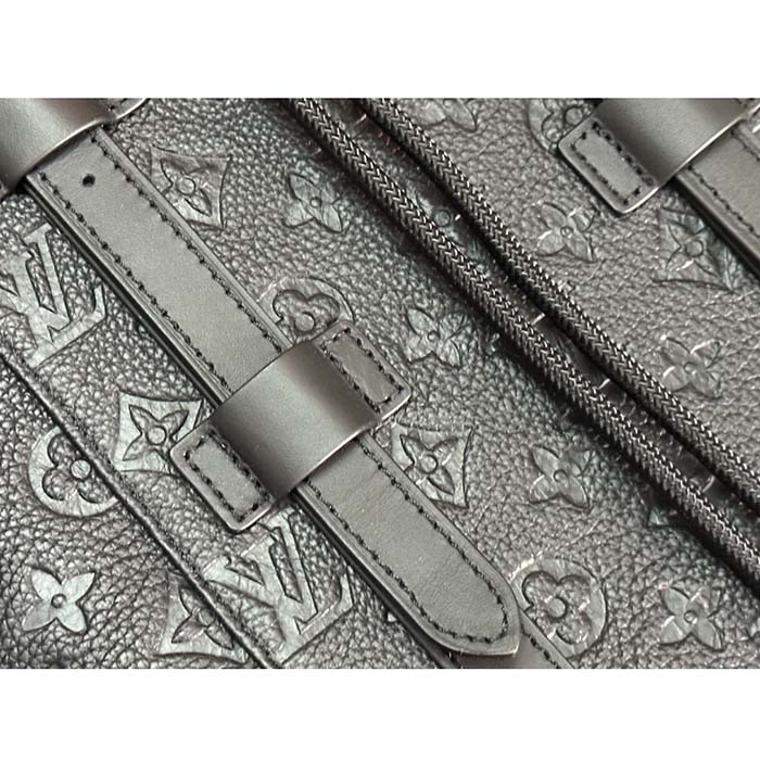 Louis Vuitton LV Unisex Christopher PM Backpack Black Taurillon Monogram Embossed Cowhide Leather