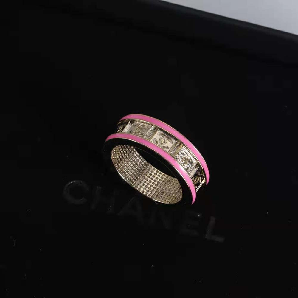 Chanel Women Ring in Metal-Pink