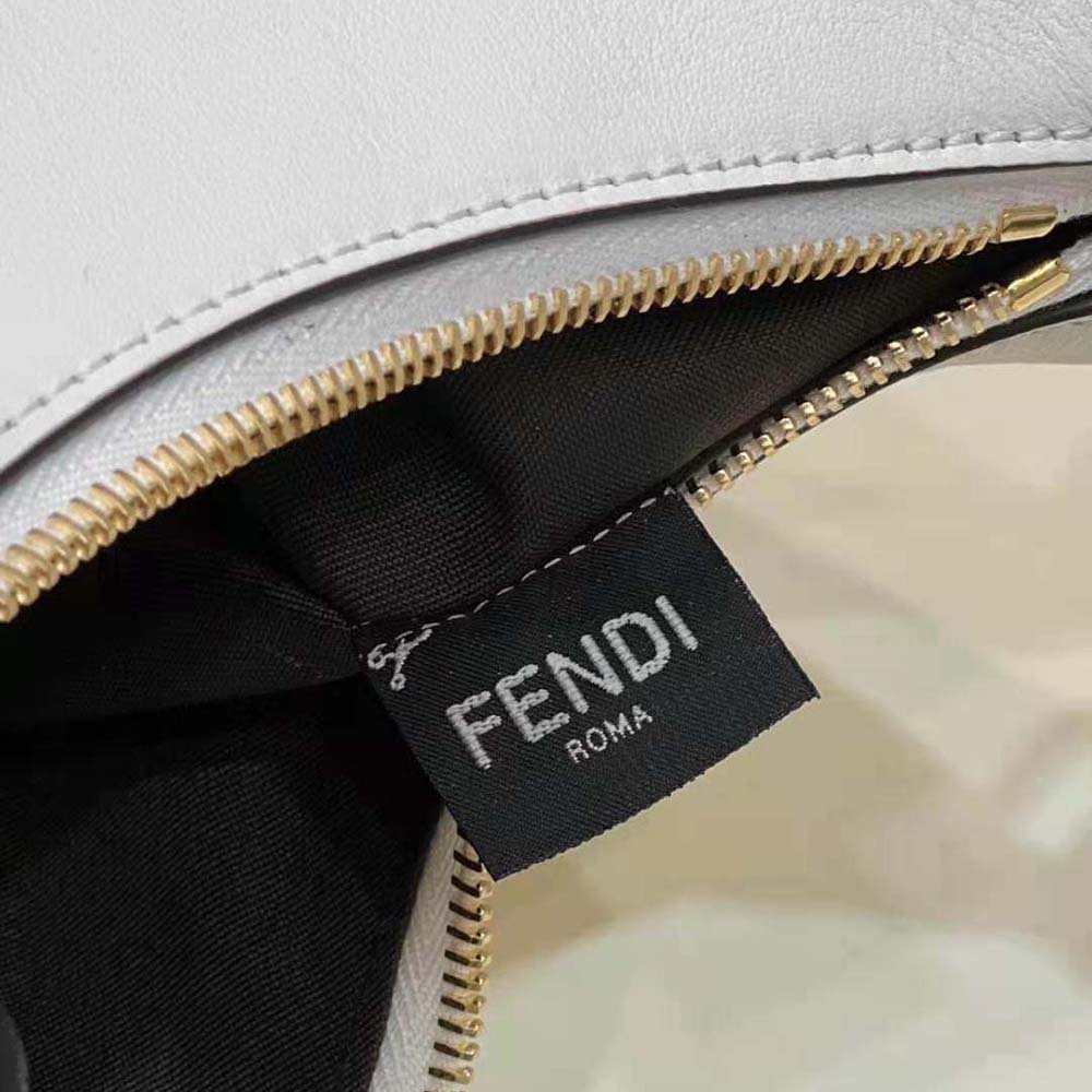 Fendi Women Fendigraphy Small White Leather Bag