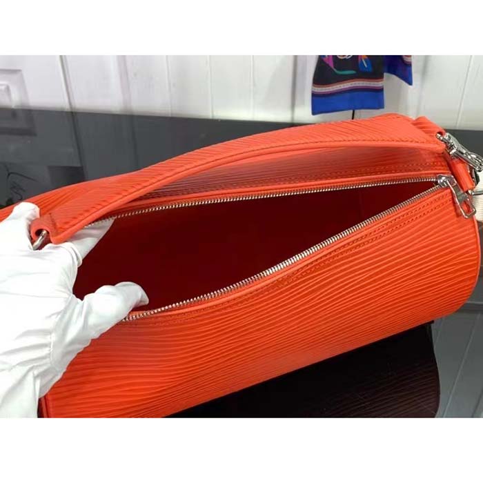 Louis Vuitton LV Unisex Soft Polochon MM Vermillion Red Epi XL Grained Cowhide Leather