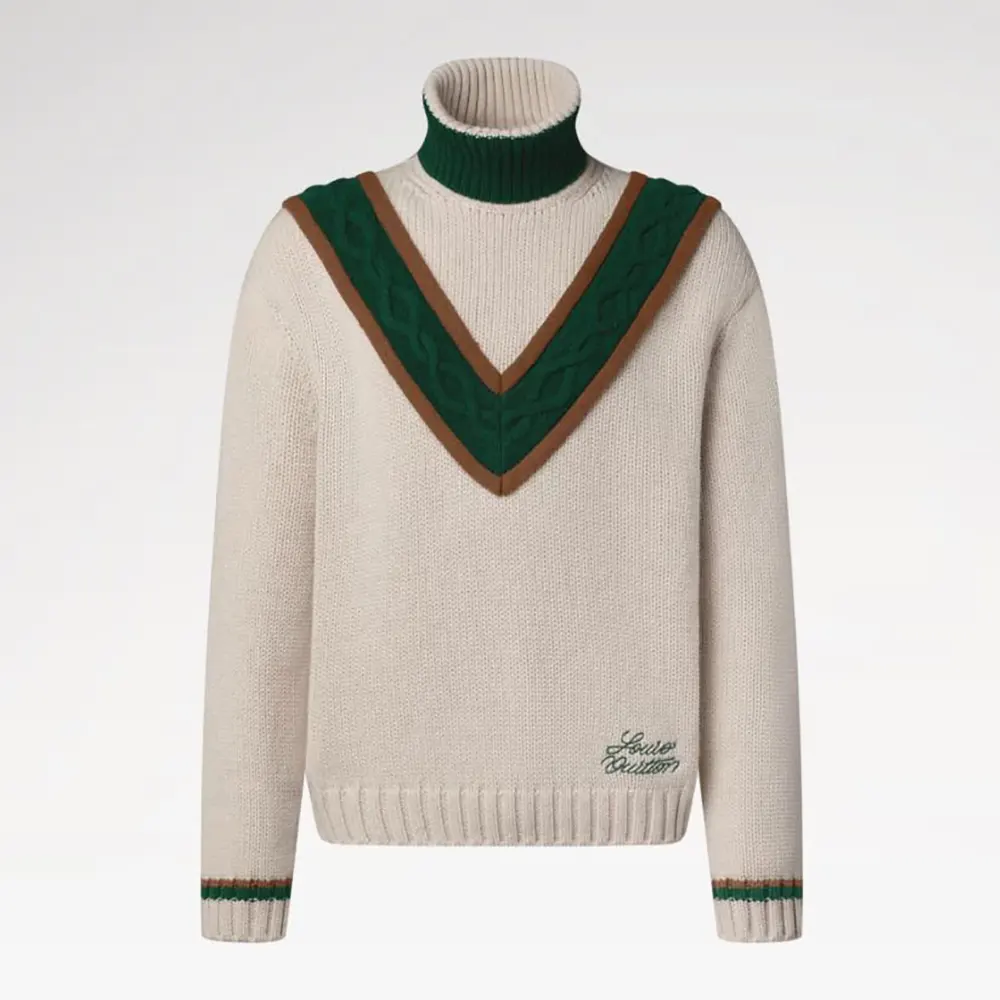 Louis Vuitton LV Women PRE-ORDER NOW Contrasting Cable Knit Turtleneck 1AJBSX