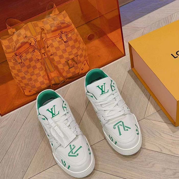 Louis Vuitton Unisex LV Trainer Sneaker Green Mix of Sustainable Materials