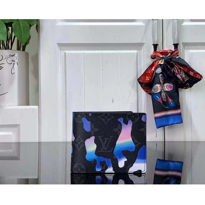 Louis Vuitton LV Unisex Multiple Wallet Sunrise Monogram Eclipse Coated Canvas