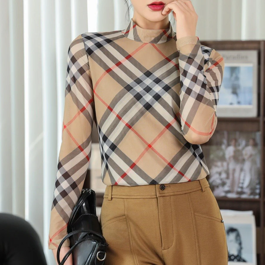 BBR-Classic Plaid Crew Neck Bottom Shirt 1025011520