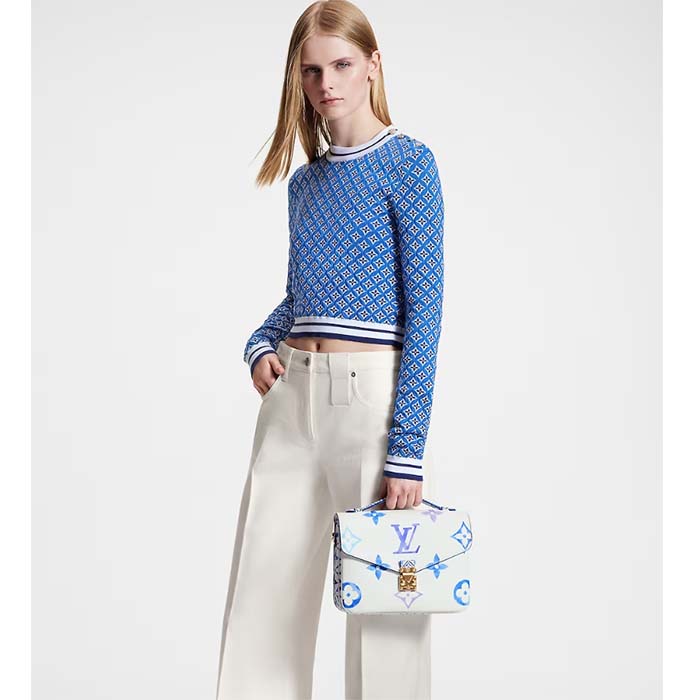 Louis Vuitton LV Women Pochette Métis MM Blue Monogram Coated Canvas
