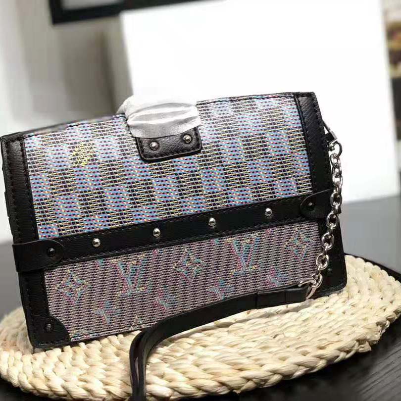 Louis Vuitton LV Women Trunk Clutch Bag with Monogram LV Pop Print-Blue