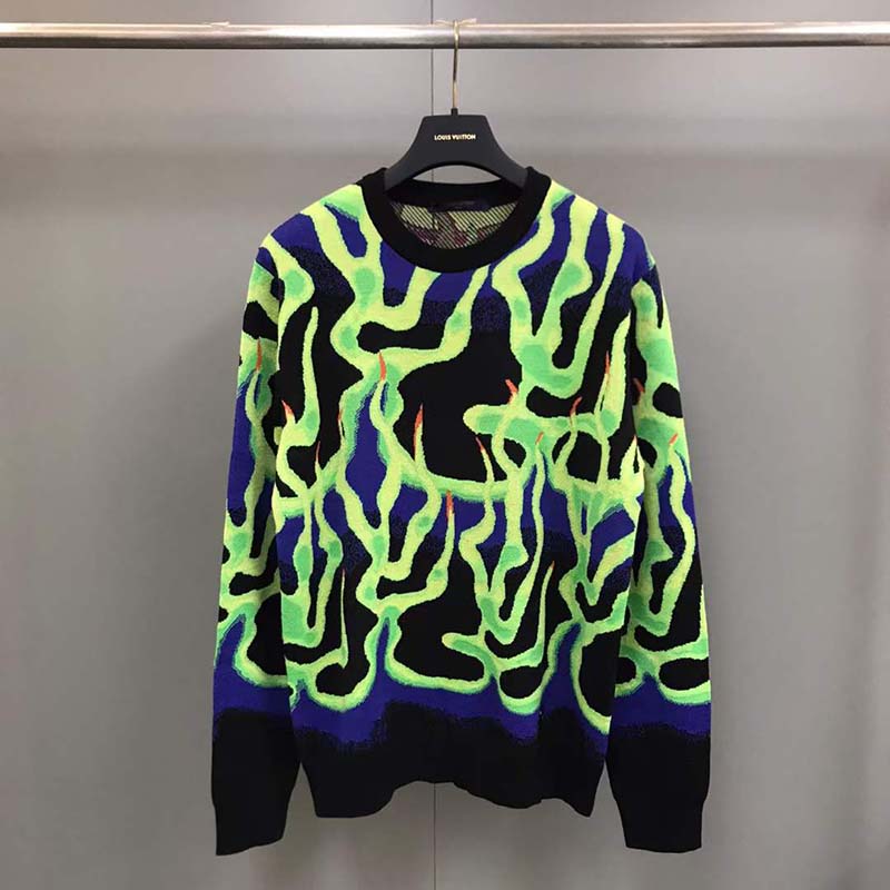 Louis Vuitton LV Women Graphic Crewneck Wool Green Blue Black Multicolor Regular Fit