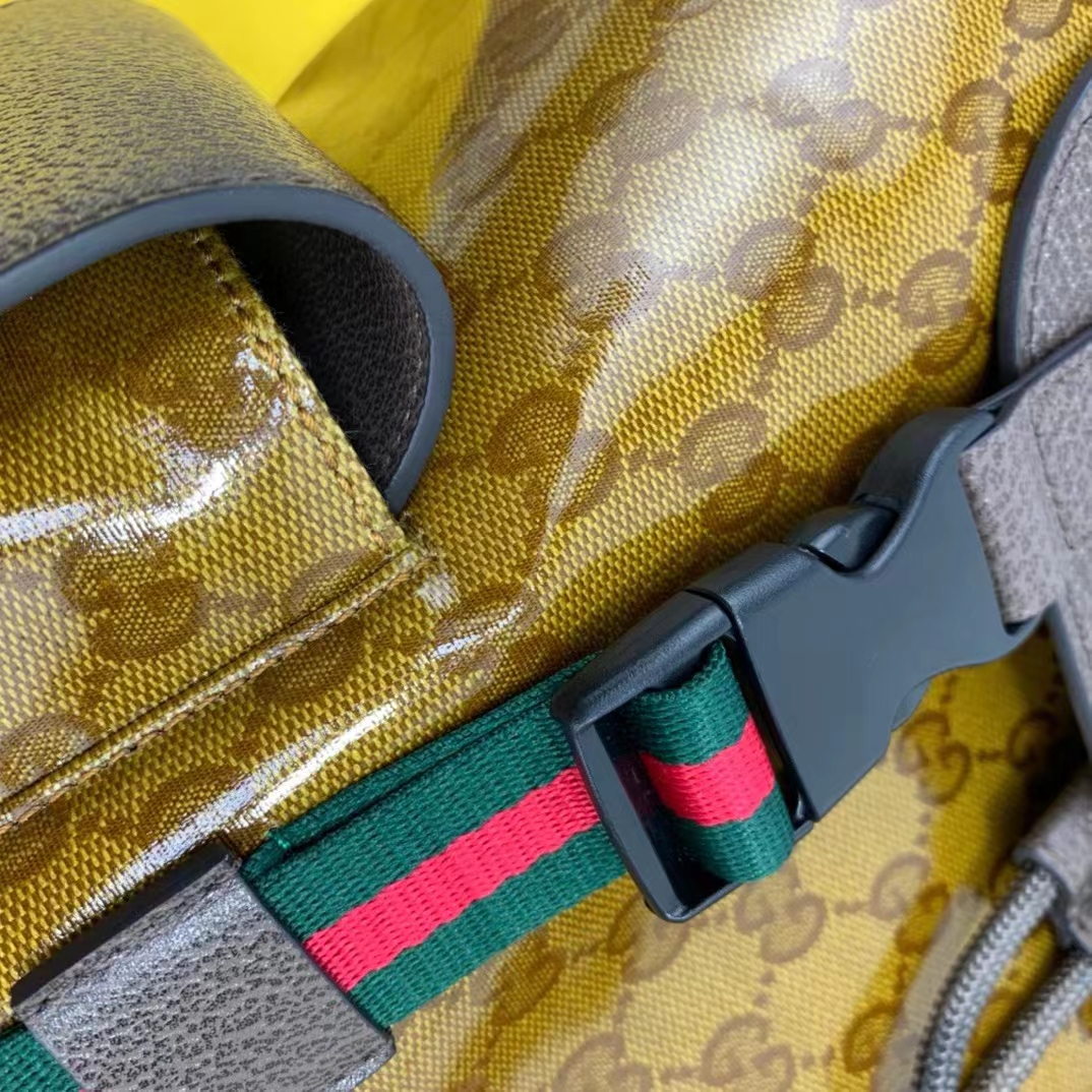 Gucci Unisex GG Adidas x Gucci Backpack Beige Brown GG Crystal Canvas Trefoil Print