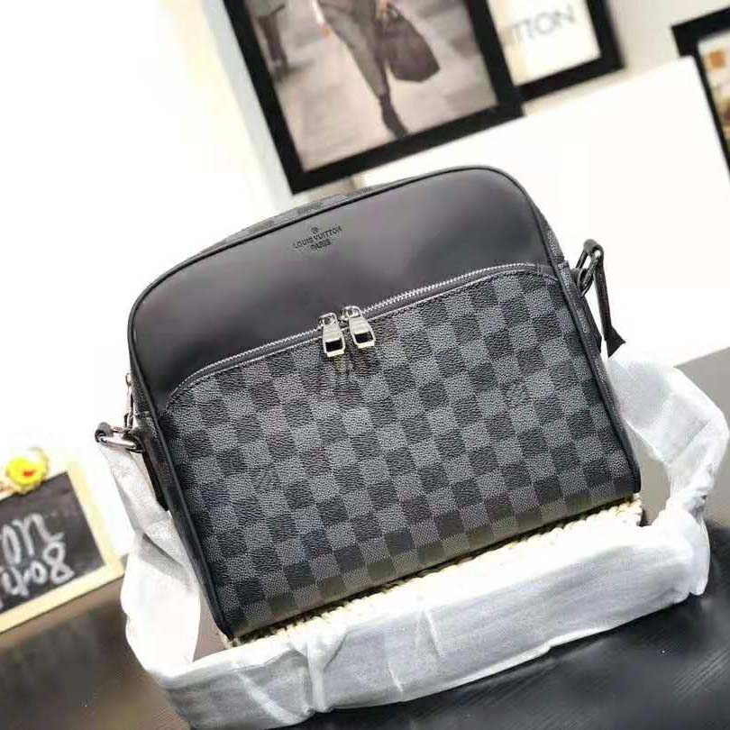 Louis Vuitton LV Men Dayton Reporter PM in Monogram Canvas-Grey