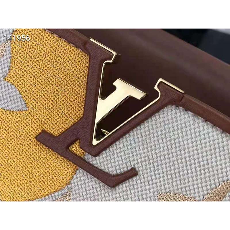 Louis Vuitton LV Women Capucines BB Handbag Yellow Smooth Calfskin and Embroidered Canvas