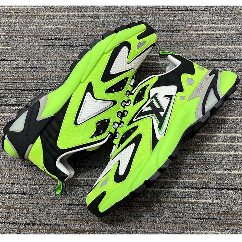 Louis Vuitton Unisex LV Runner Tatic Sneaker Green Mix Materials Rubber Outsole
