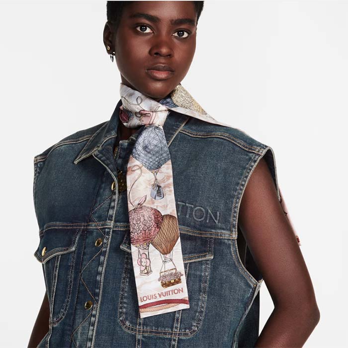 Louis Vuitton LV Women Up Away Bandeau Light Pink Silk Inkjet Print Monogram