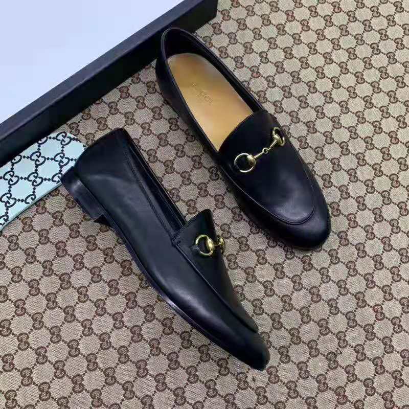 Gucci Women Gucci Jordaan Leather Loafer 1.27cm Heel-Black