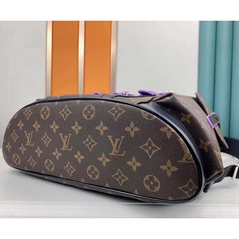 Louis Vuitton LV Unisex Christopher MM Backpack Monogram Macassar Coated Canvas