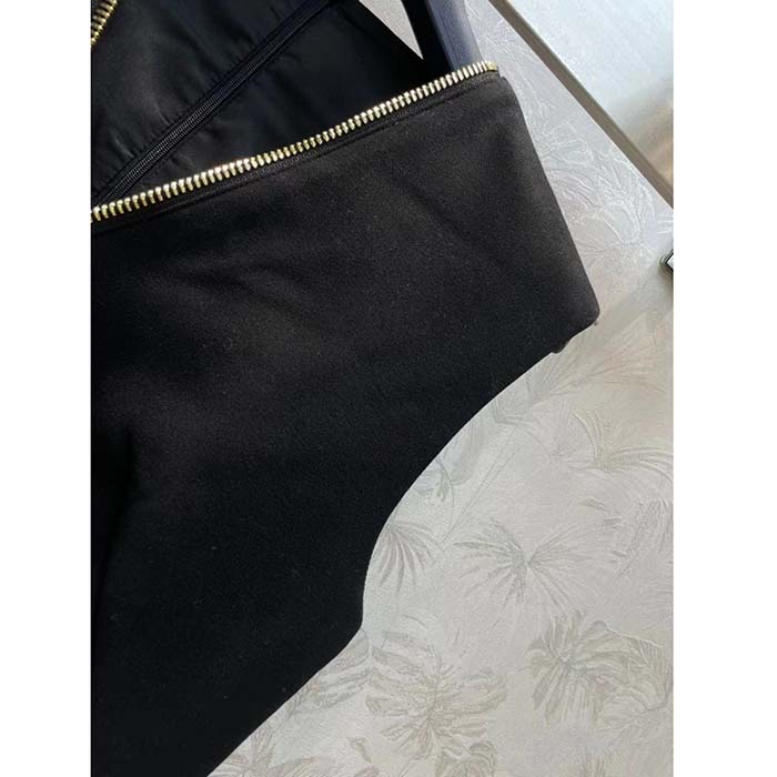 Louis Vuitton LV Women Zipper Neckline Dress Wool Silk Black 1AFGB1