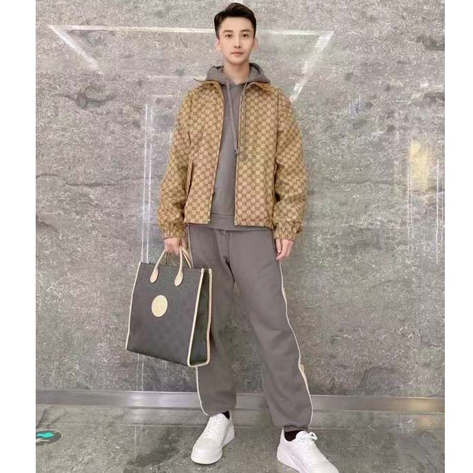 Gucci Unisex GG Embossed Sneaker White Smooth Leather Lace Up Flat