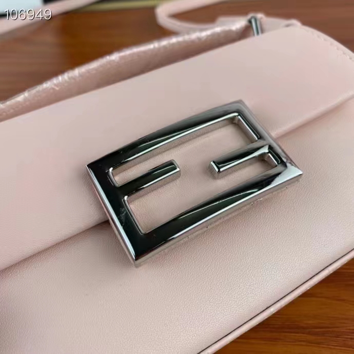 Fendi Women FF Baguette Phone Pouch Pink Silk Pouch