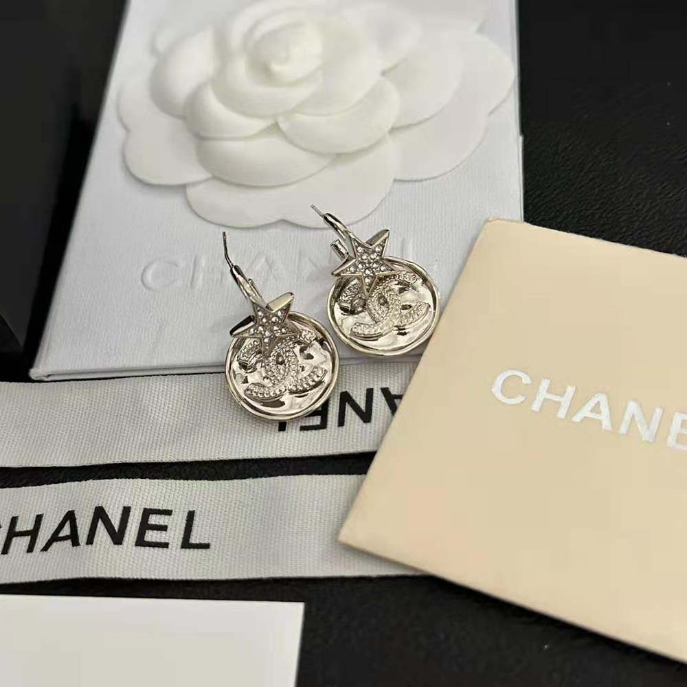 Chanel Women Pendant Earrings in Metal and Strass