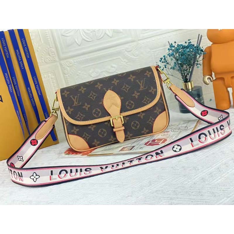 Louis Vuitton LV Women Diane Satchel Brown Monogram Coated Canvas Textile Lining