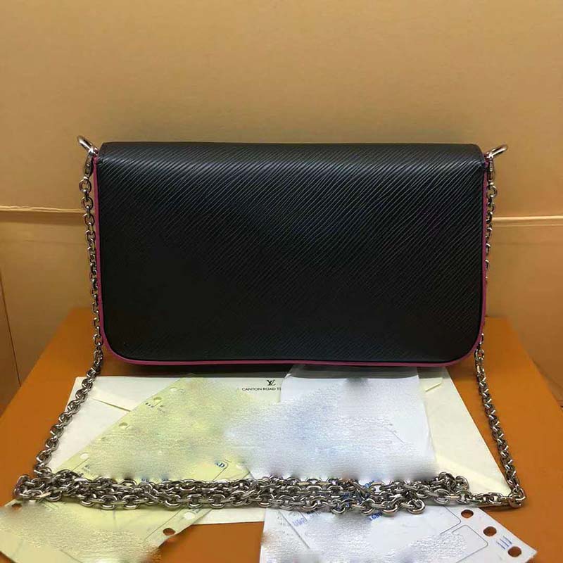 Louis Vuitton LV Women Félicie Pochette Bag in Elegant Black Leather