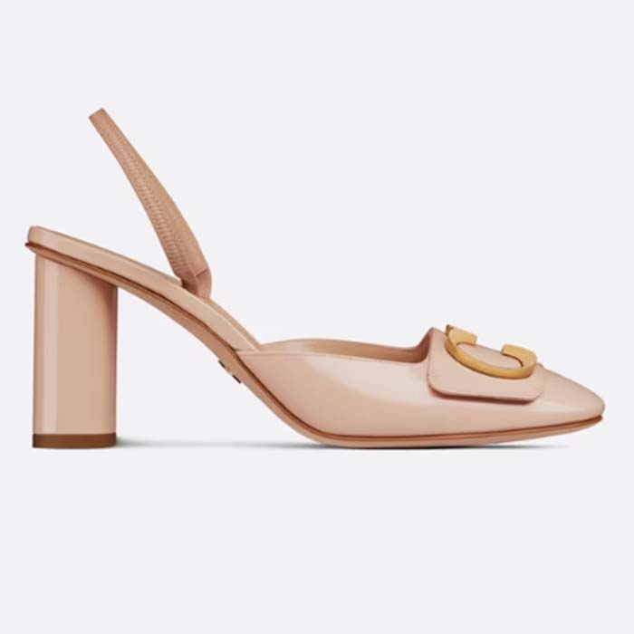 Dior Women CD C’est Dior Slingback Pump Nude Patent Calfskin Stretch Leather