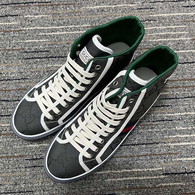 Gucci Men Off The Grid High Top Gucci Tennis 1977 Rubber Sole Flat 2 Cm Heel