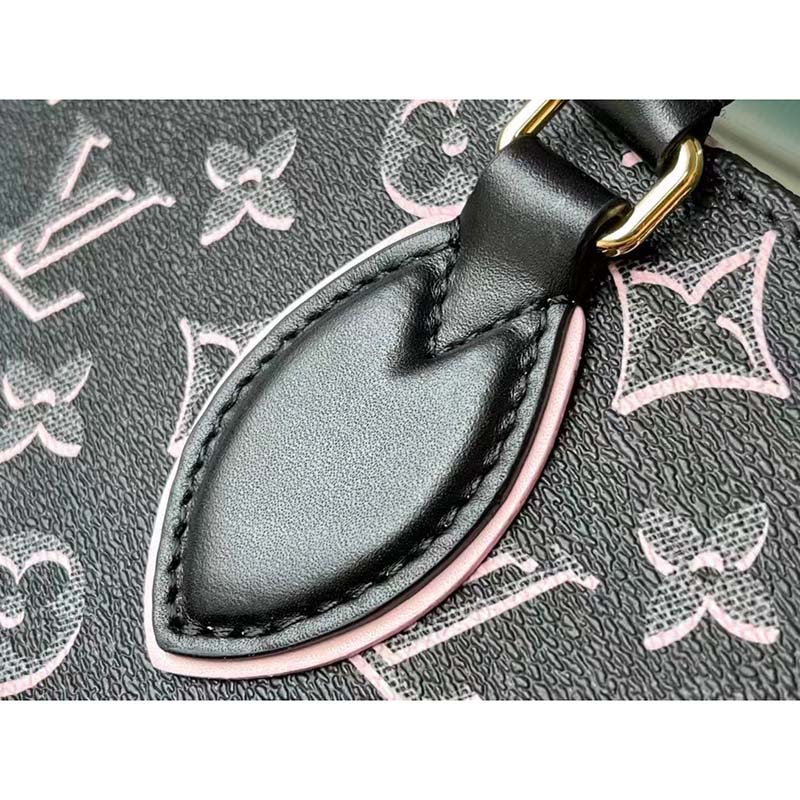 Louis Vuitton LV Unisex Onthego MM Tote Black Monogram Coated Canvas