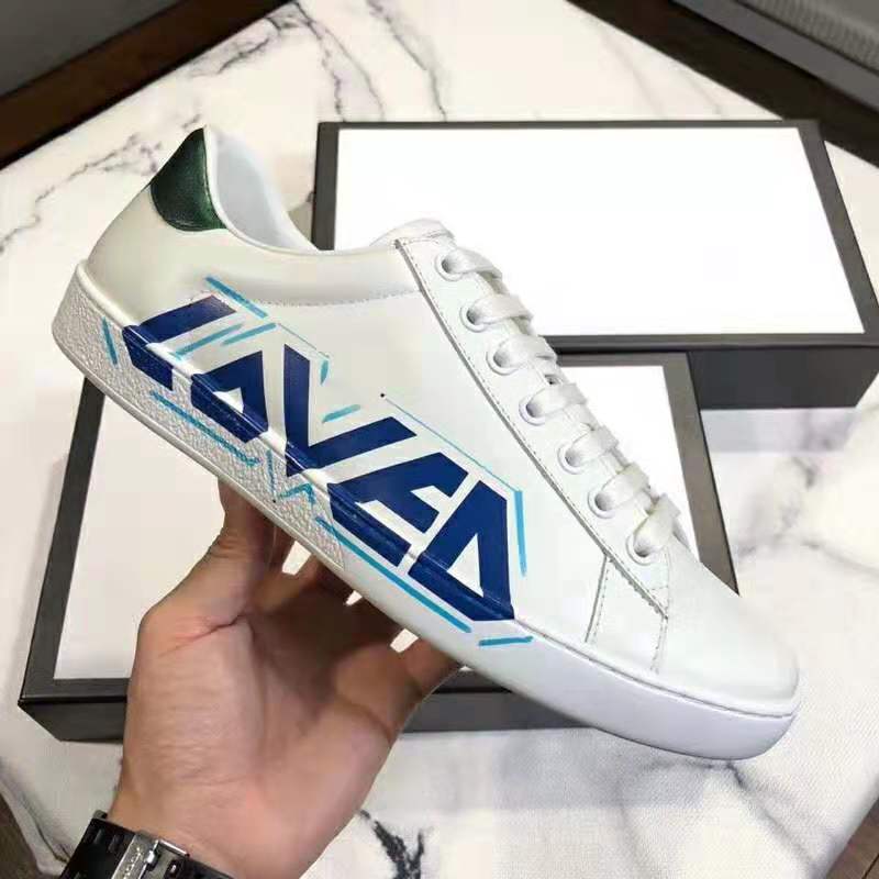 Gucci Men Ace Sneaker with Loved Print-White