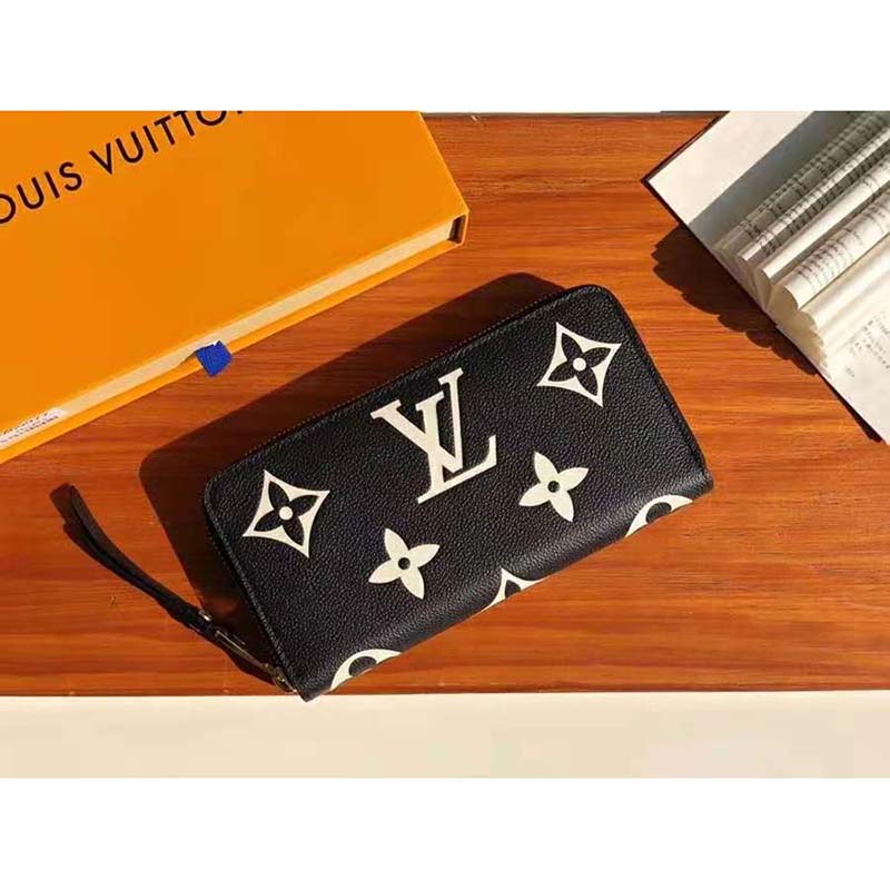 Louis Vuitton LV Unisex Zippy Wallet Two-Tone Monogram Empreinte Embossed Grained Leather