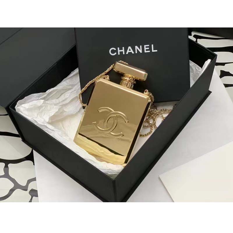 Chanel Women CC Evening Bag Metal Gold