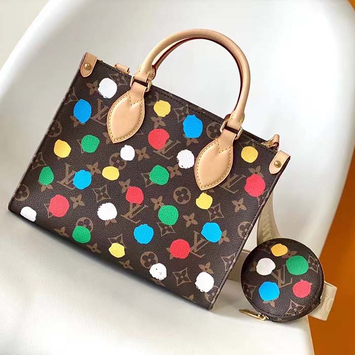 Louis Vuitton Unisex LVxYK OnTheGo PM Monogram Coated Canvas 3D Painted Dots Print