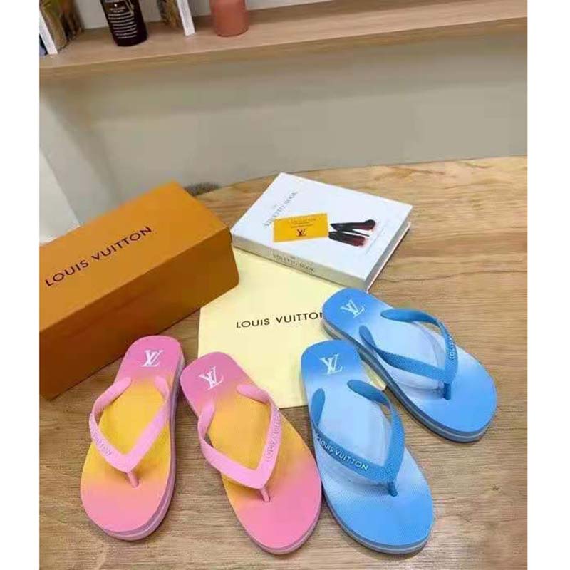 Louis Vuitton LV Women Arcade Flat Thong Pink Rubber Micro Outsole