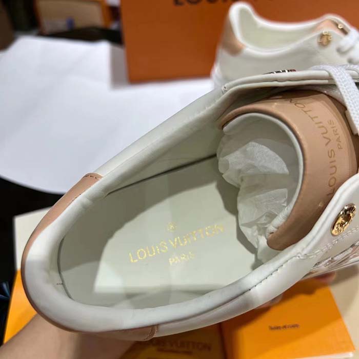 Louis Vuitton Unisex LV Time Out Sneaker Calf Leather Rubber Initials Monogram Flowers