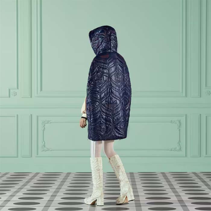 Gucci Women GG Adidas x Gucci Chenille Cropped Jacket Light Beige Cotton Chenille Trefoil