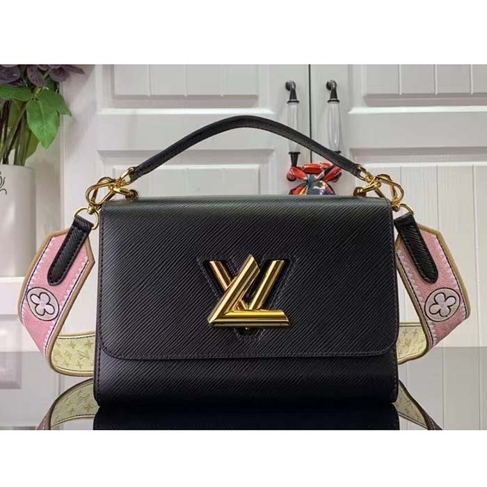 Louis Vuitton LV Women Twist MM Black Epi Grained Leather
