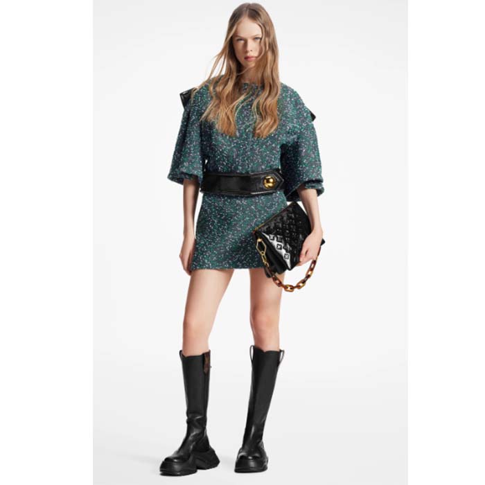 Louis Vuitton LV Women Coussin PM Handbag Black Calfskin Cowhide Leather