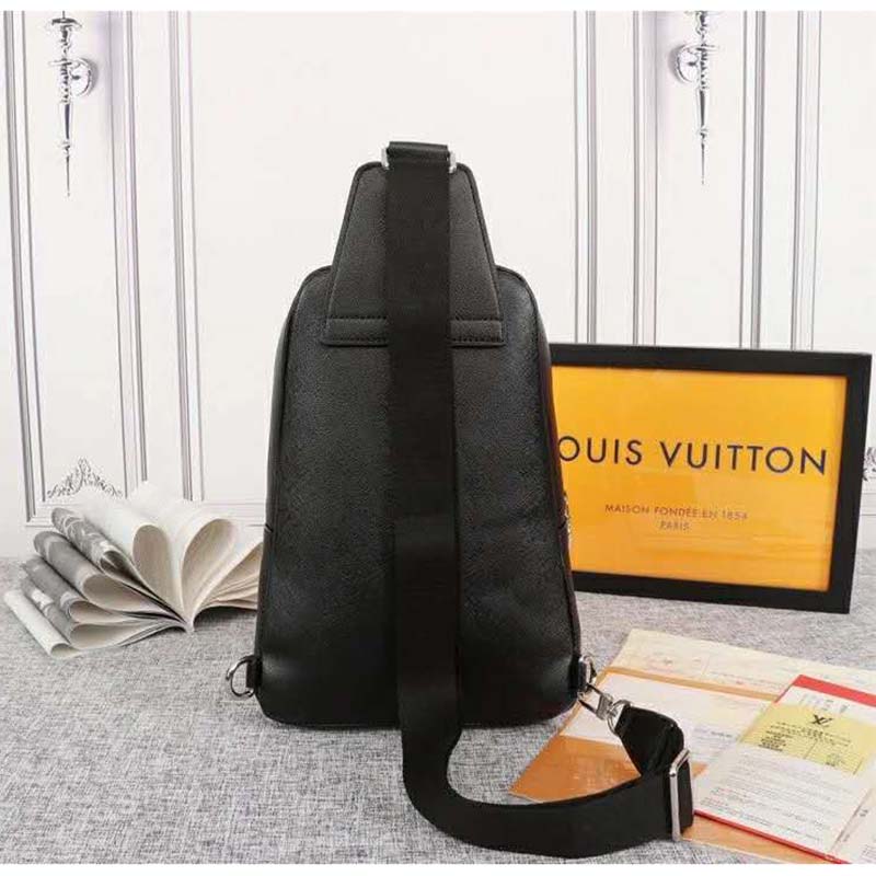 Louis Vuitton LV Men Avenue Sling Bag Taiga Leather-Black
