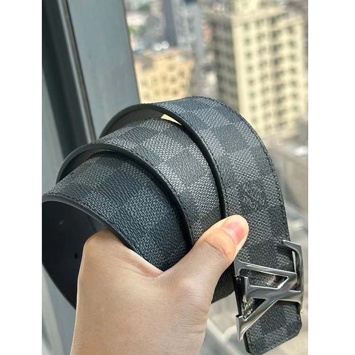 Louis Vuitton Unisex LV Initiales 40mm Reversible Belt Damier Graphite Canvas