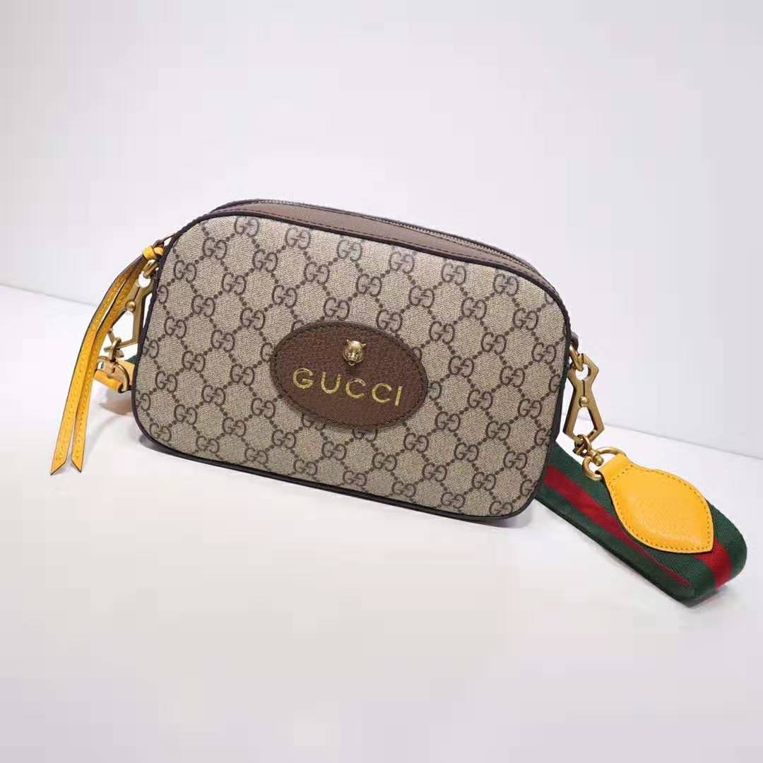 Gucci GG Women GG Supreme Messenger Bag in GG Supreme Canvas-Brown
