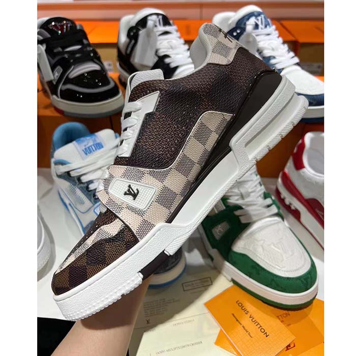 Louis Vuitton Unisex LV Trainer Sneaker Brown Ebene Damier Grained Calf Leather
