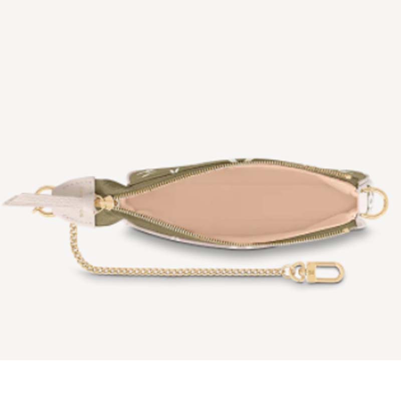 Louis Vuitton LV Women Mini Pochette Accessoires Green Monogram Empreinte Embossed Supple Grained Cowhide